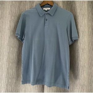Calvin Klein Men’s 100% Cotton Polo Short Sleeve Shirt Blue Small